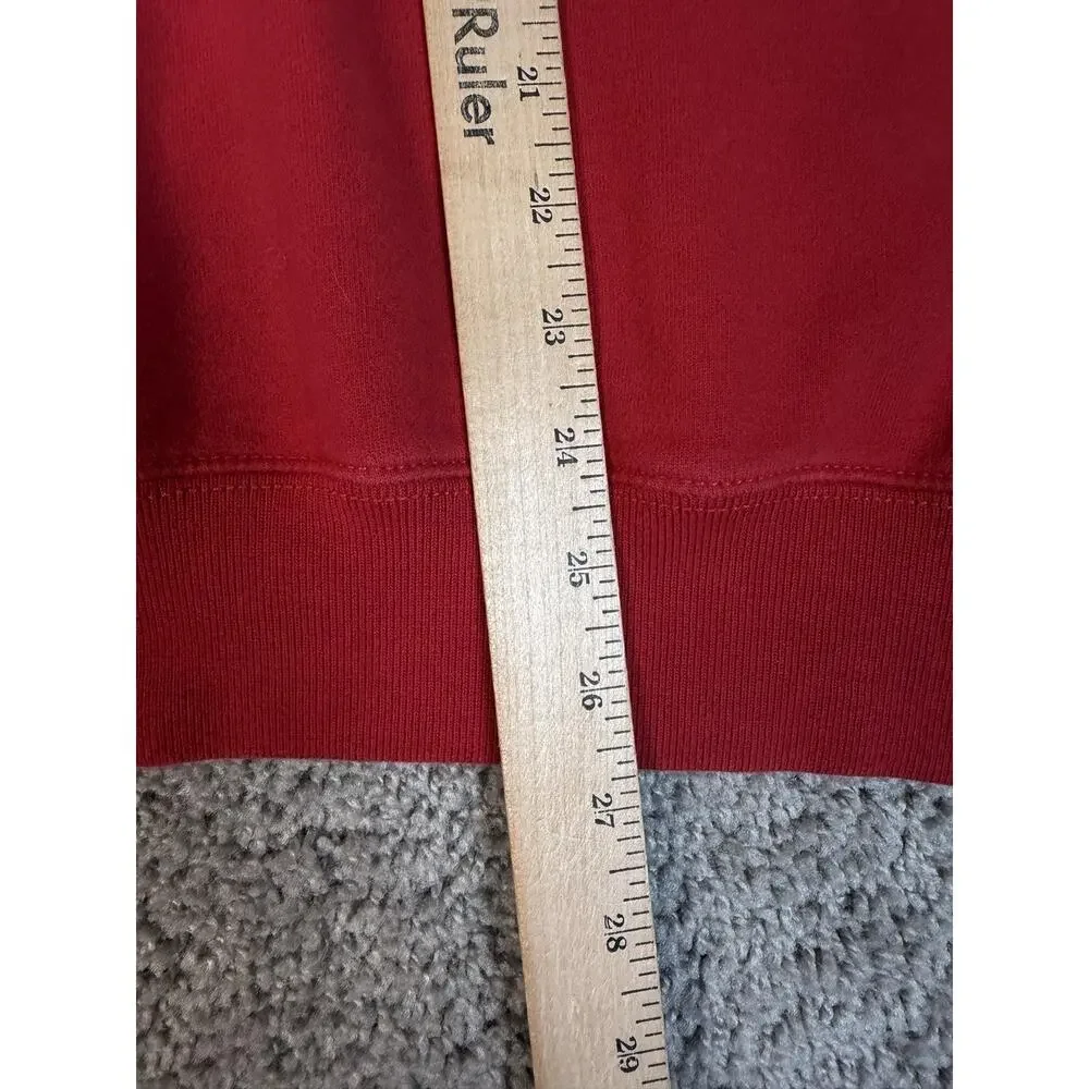 Polo Ralph Lauren Sweater Mens L Red 1/4 Zip Mock Neck Cotton Acrylic Pullover